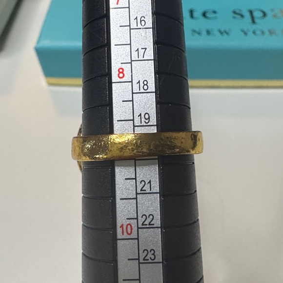 Boho Turquoise Look Statement Ring Gold Tone Beaded Halo Size 9 - Picture 4 of 4